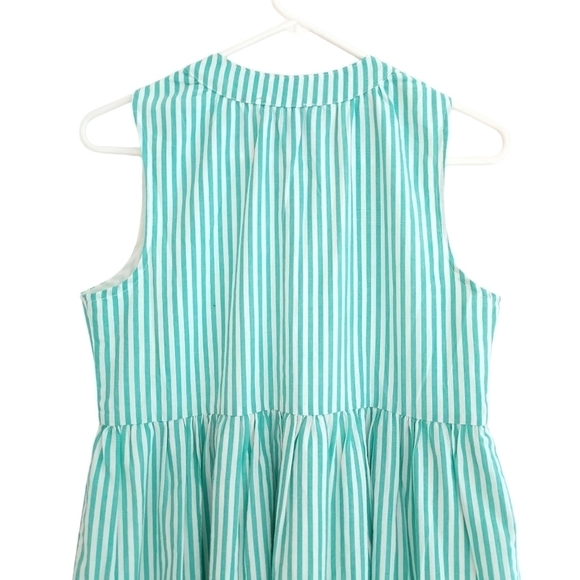 DUFFIELD Lane Teal Striped Midi Dress - Picture 9 of 11